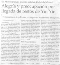 Alegría y preocupación por llegada de restos de Yin Yin. Alegría y preocupación por llegada de restos de Yin Yin.