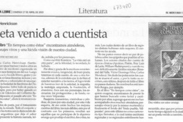 Poeta venido a cuentista Poeta venido a cuentista