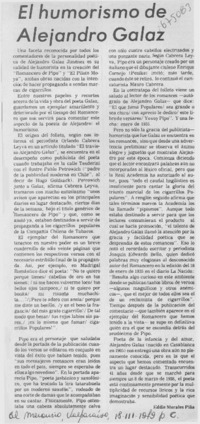 El humorismo de Alejandro Galaz El humorismo de Alejandro Galaz