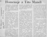 Homenaje a Tito Mundt Homenaje a Tito Mundt