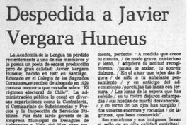 Despedida a Javier Vergara Huneeus Despedida a Javier Vergara Huneeus