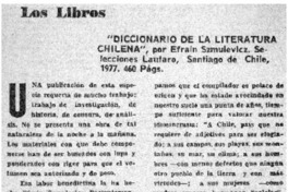 Diccionario de la Literatura Chilena Diccionario de la Literatura Chilena