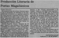 Producción literaria de poetas magallánicos Producción literaria de poetas magallánicos