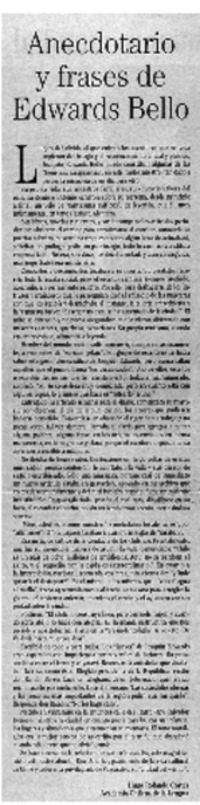 Anecdotario y frases de Edwards Bello Anecdotario y frases de Edwards Bello