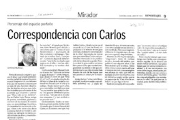 Correspondencia con Carlos Correspondencia con Carlos