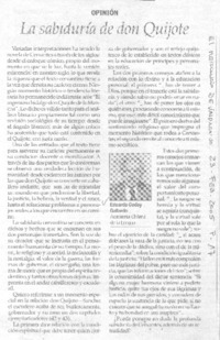 La sabiduría de don Quijote La sabiduría de don Quijote