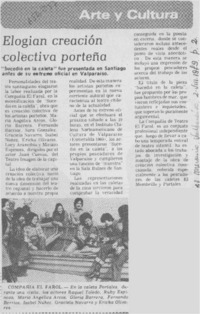 Elogian creación colectiva porteña. Elogian creación colectiva porteña.