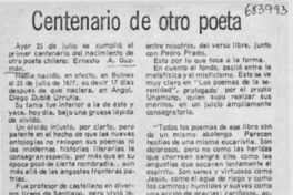 Centenario de otro poeta Centenario de otro poeta