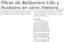 Obras de Baldomero Lillo y Huidobro en serie literaria. Obras de Baldomero Lillo y Huidobro en serie literaria.