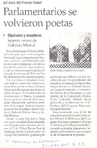 Parlamentarios se volvieron poetas Parlamentarios se volvieron poetas