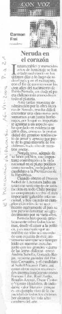 Neruda en el corazón Neruda en el corazón