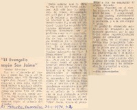 El evangelio según San Jaime". El evangelio según San Jaime".