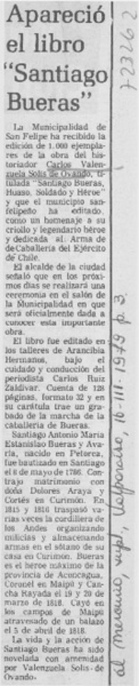 Apareció el libro "Santiago Bueras". Apareció el libro "Santiago Bueras".