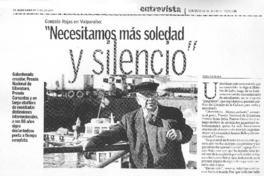 "Necesitamos más soledad y silencio" (entrevista) "Necesitamos más soledad y silencio" (entrevista)