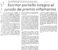 Escritor porteño integra el jurado de premio viñamarino. Escritor porteño integra el jurado de premio viñamarino.