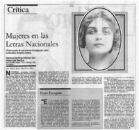 Mujeres en las letras nacionales Mujeres en las letras nacionales