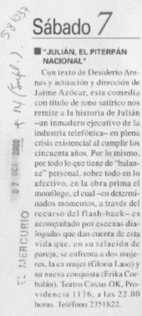 "Julián, el piterpan nacional" "Julián, el piterpan nacional"