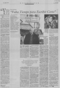 "Falta tiempo para escribir corto" "Falta tiempo para escribir corto"