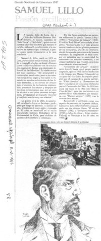 Samuel Lillo pasión ercillesca Samuel Lillo pasión ercillesca