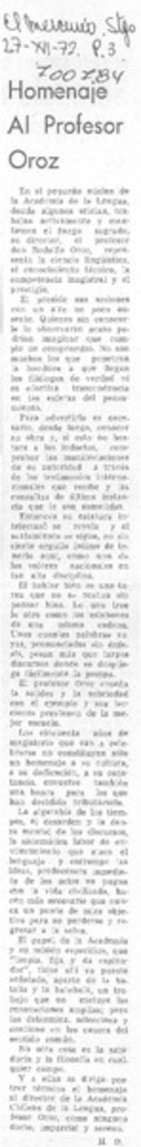 Homenaje al profesor Oroz Homenaje al profesor Oroz