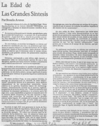 La edad de las grandes síntesis La edad de las grandes síntesis