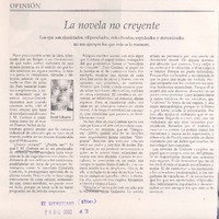 La novela no creyente La novela no creyente