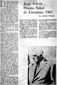 Jorge Seferis, premio Nóbel de Literatura 1963 Jorge Seferis, premio Nóbel de Literatura 1963