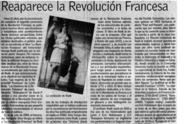 Reaparece la revolución francesa. Reaparece la revolución francesa.