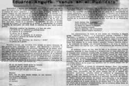 Eduardo Anguita: "Venus en el pudridero" Eduardo Anguita: "Venus en el pudridero"