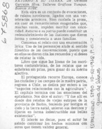 Retorno a su tierra. Retorno a su tierra.