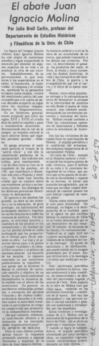 El abate Juan Ignacio Molina. El abate Juan Ignacio Molina.