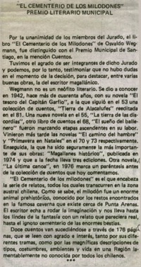 "El cementeriode los milodones" "El cementeriode los milodones"