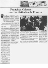 Francisco Coloane recibe distinción de Francia Francisco Coloane recibe distinción de Francia