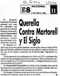 Querella contra Martorell y El Siglo. Querella contra Martorell y El Siglo.