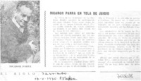 Nicanor Parra en tela de juicio. Nicanor Parra en tela de juicio.