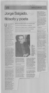 Jorge Salgado, filósofo y poeta Jorge Salgado, filósofo y poeta