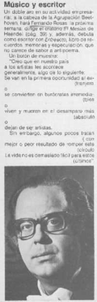 Músico y escritor. Músico y escritor.