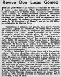 Revive don Lucas Gómez. Revive don Lucas Gómez.