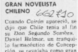 Gran novelista chileno. Gran novelista chileno.