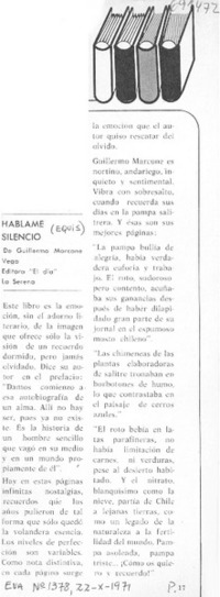 Háblame silencio Háblame silencio