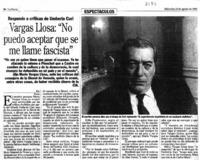 Vargas Llosa: "no puedo aceptar que se me llame facista". Vargas Llosa: "no puedo aceptar que se me llame facista".