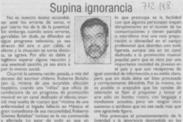 Supina ignorancia Supina ignorancia