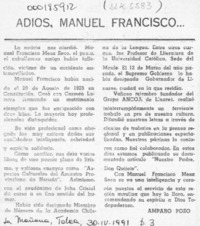 Adiós, Manuel Francisco Adiós, Manuel Francisco