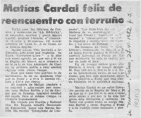 Matías Cardal feliz de reencuentro con terruño. Matías Cardal feliz de reencuentro con terruño.