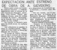 Expectación ante estreno de obra de A. Sieveking. Expectación ante estreno de obra de A. Sieveking.