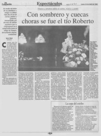 Con sombrero y cuecas choras se fue el tío Roberto Con sombrero y cuecas choras se fue el tío Roberto