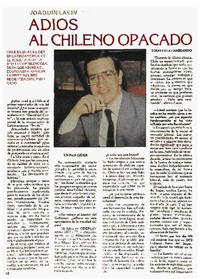 Adiós al chileno opacado Adiós al chileno opacado