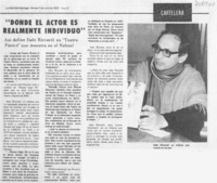 Donde el actor es realmente individuo. Donde el actor es realmente individuo.