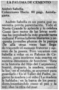 La paloma de cemento. La paloma de cemento.