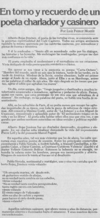 En torno y recuerdo de un poeta charlador y casinero En torno y recuerdo de un poeta charlador y casinero